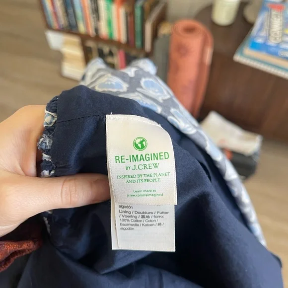 J crew Blue Floral Print Elastic-Waist Midi Skirt Size M - Picture 4 of 5